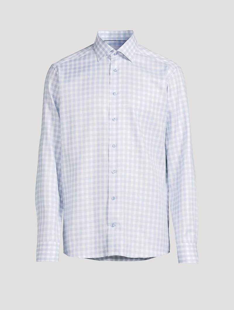 Slim-Fit Long-Sleeve Shirt Check Print