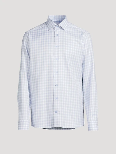 Slim-Fit Long-Sleeve Shirt Check Print