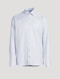 Slim-Fit Long-Sleeve Shirt Check Print