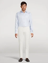 Slim-Fit Long-Sleeve Shirt Check Print