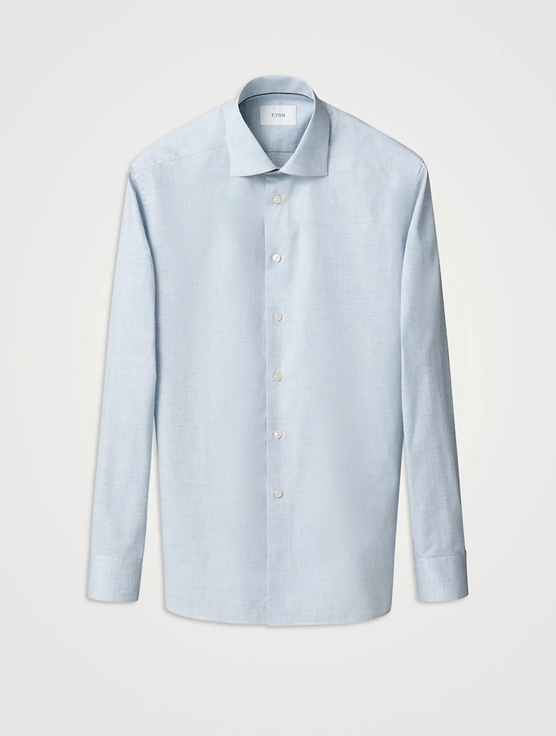 Slim-Fit Fine Twill Long-Sleeve Shirt
