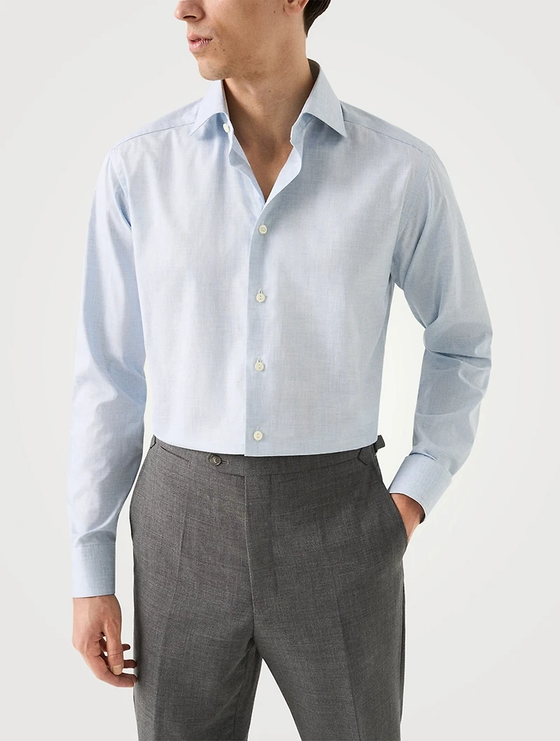 Slim-Fit Fine Twill Long-Sleeve Shirt