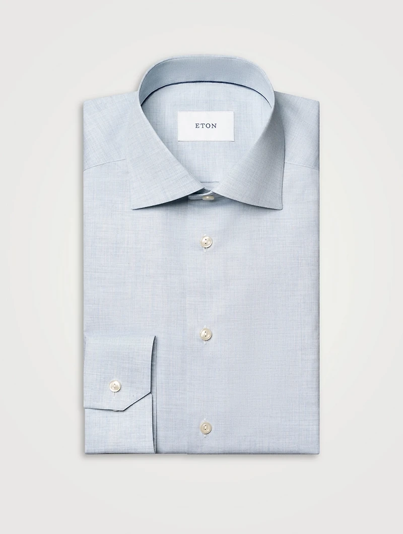 Slim-Fit Fine Twill Long-Sleeve Shirt