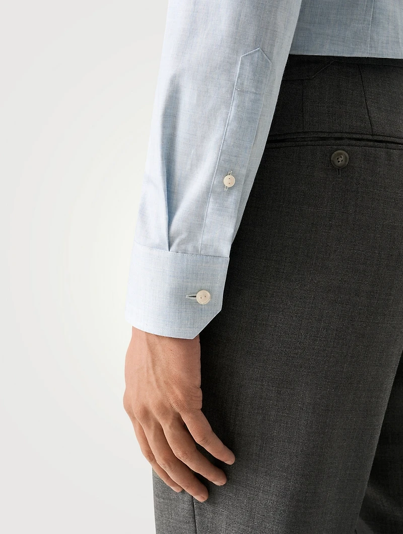 Slim-Fit Fine Twill Long-Sleeve Shirt