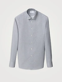 Slim-Fit Medallion Twill Long-Sleeve Shirt