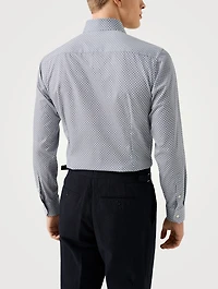 Slim-Fit Medallion Twill Long-Sleeve Shirt