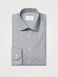 Slim-Fit Medallion Twill Long-Sleeve Shirt