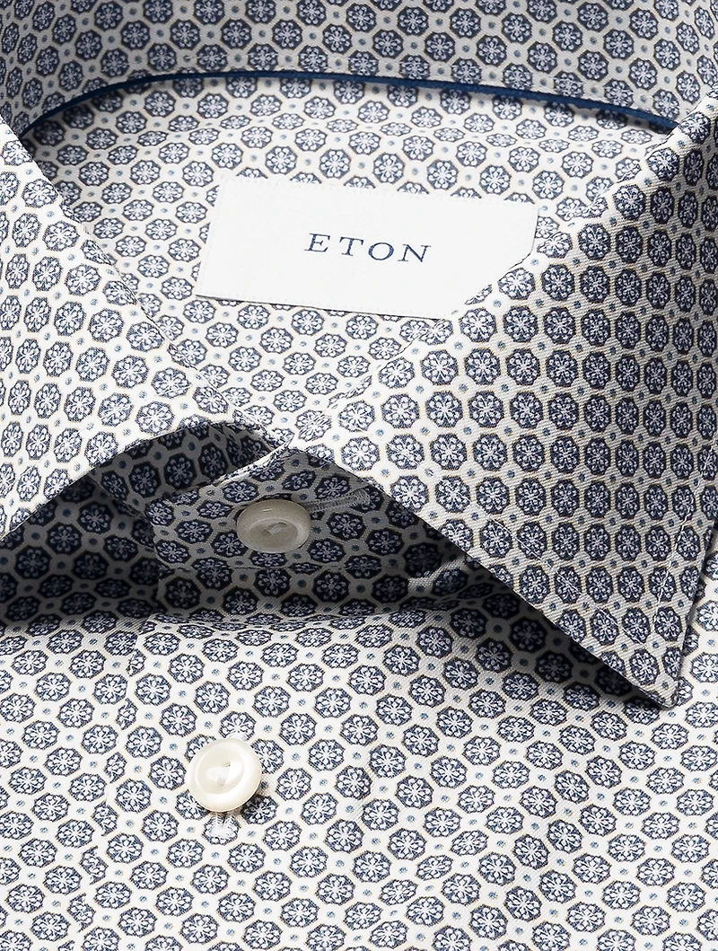 Slim-Fit Medallion Twill Long-Sleeve Shirt