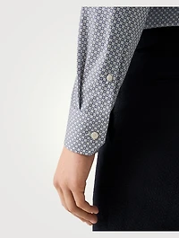 Slim-Fit Medallion Twill Long-Sleeve Shirt