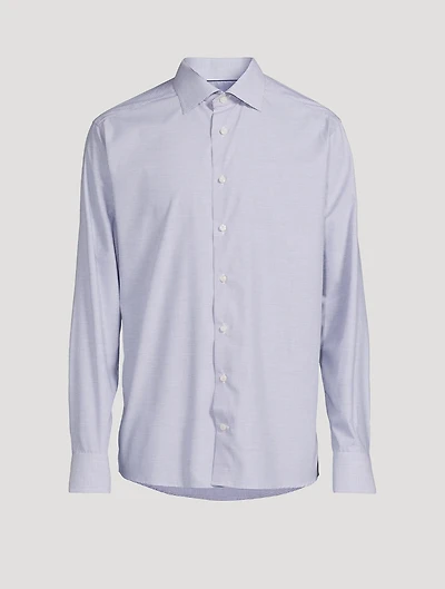 Slim-Fit Melange Neat Check Shirt