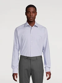 Slim-Fit Melange Neat Check Shirt