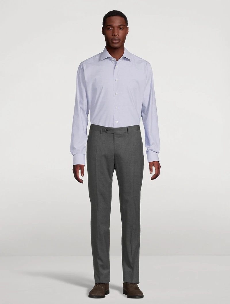 Slim-Fit Melange Neat Check Shirt