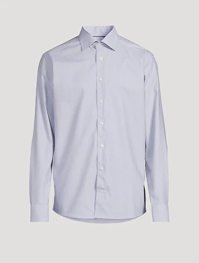 Slim-Fit Melange Windowpane Check Shirt