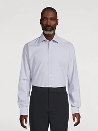 Slim-Fit Melange Windowpane Check Shirt