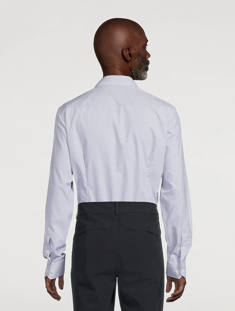 Slim-Fit Melange Windowpane Check Shirt