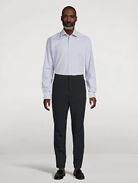 Slim-Fit Melange Windowpane Check Shirt