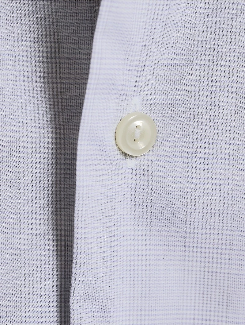 Slim-Fit Melange Windowpane Check Shirt