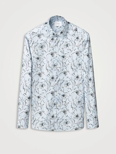 Contemporary-Fit Floral Twill Long-Sleeve Shirt