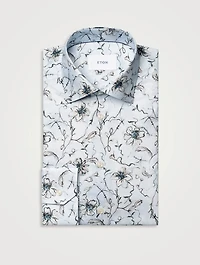 Contemporary-Fit Floral Twill Long-Sleeve Shirt