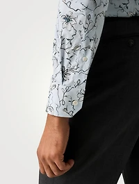Contemporary-Fit Floral Twill Long-Sleeve Shirt