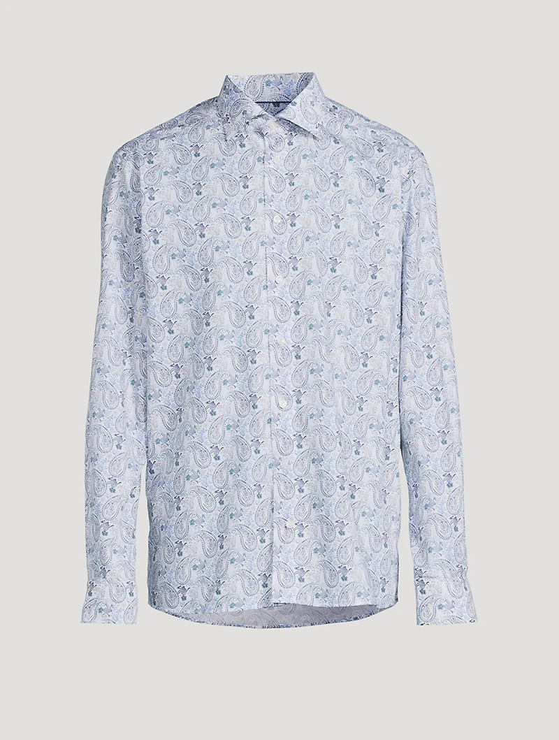 Contemporary-Fit Paisley Cotton And Tencel™ Lyocell Shirt