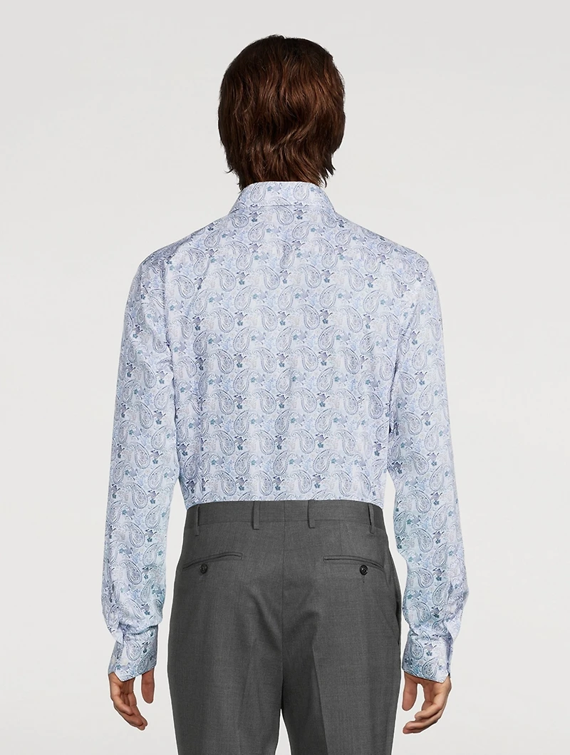 Contemporary-Fit Paisley Cotton And Tencel™ Lyocell Shirt