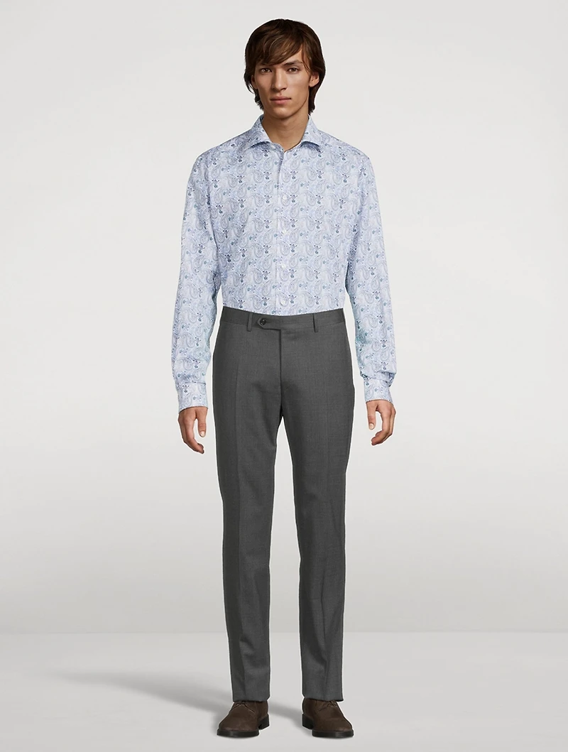 Contemporary-Fit Paisley Cotton And Tencel™ Lyocell Shirt