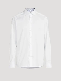 Slim-Fit Twill Shirt With Paisley Details