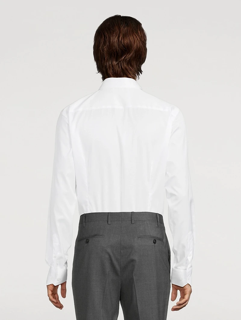 Slim-Fit Twill Shirt With Paisley Details