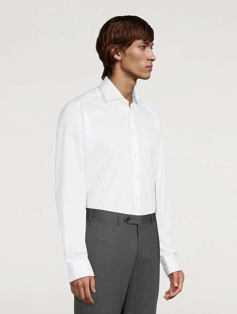 Slim-Fit Twill Shirt With Paisley Details