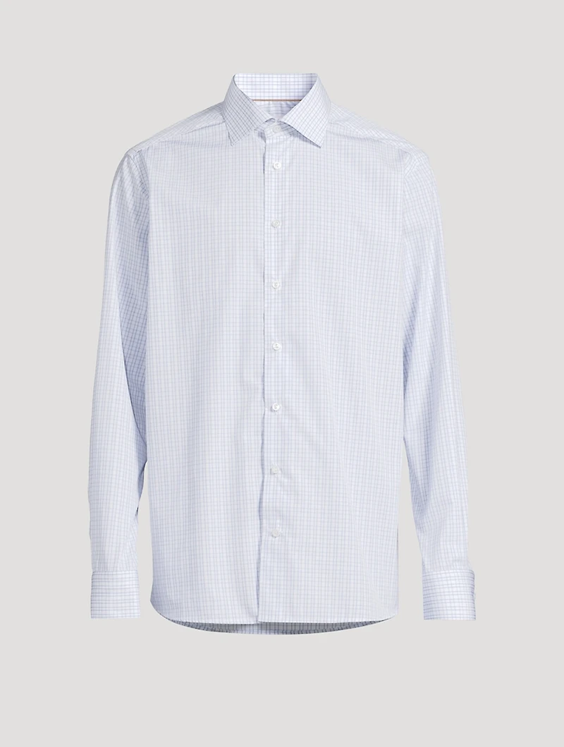 Contemporary Fit Elevated Shirt Check Print