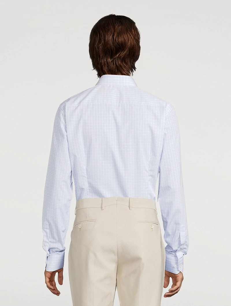 Contemporary Fit Elevated Shirt Check Print