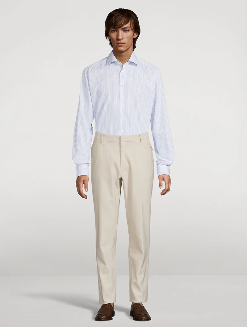 Contemporary Fit Elevated Shirt Check Print
