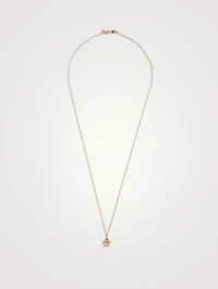 Small 14K Gold Paw Print Pendant Necklace With Diamonds
