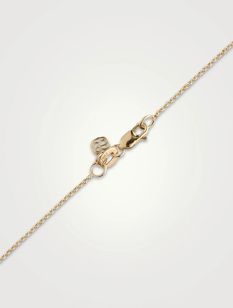 Small 14K Gold Paw Print Pendant Necklace With Diamonds