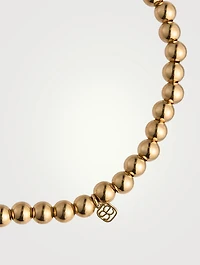 14K Gold Beaded Bracelet With Tiny 14K Gold Pure Butterfly Charm