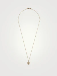 14K Gold Sand Dollar Pendant Necklace With Diamonds
