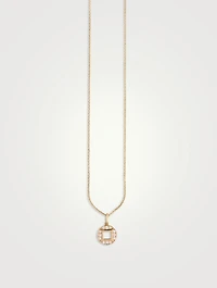 14K Gold Lucky Coin Pendant Necklace With Diamonds