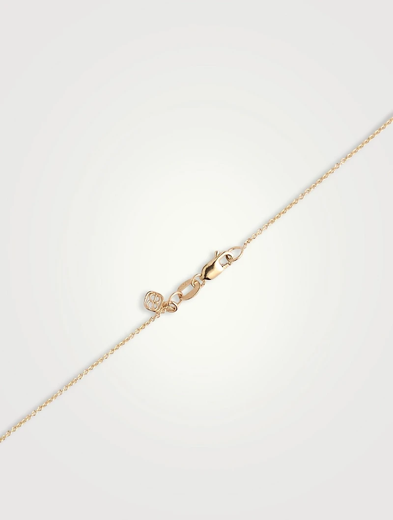 14K Gold Lucky Coin Pendant Necklace With Diamonds