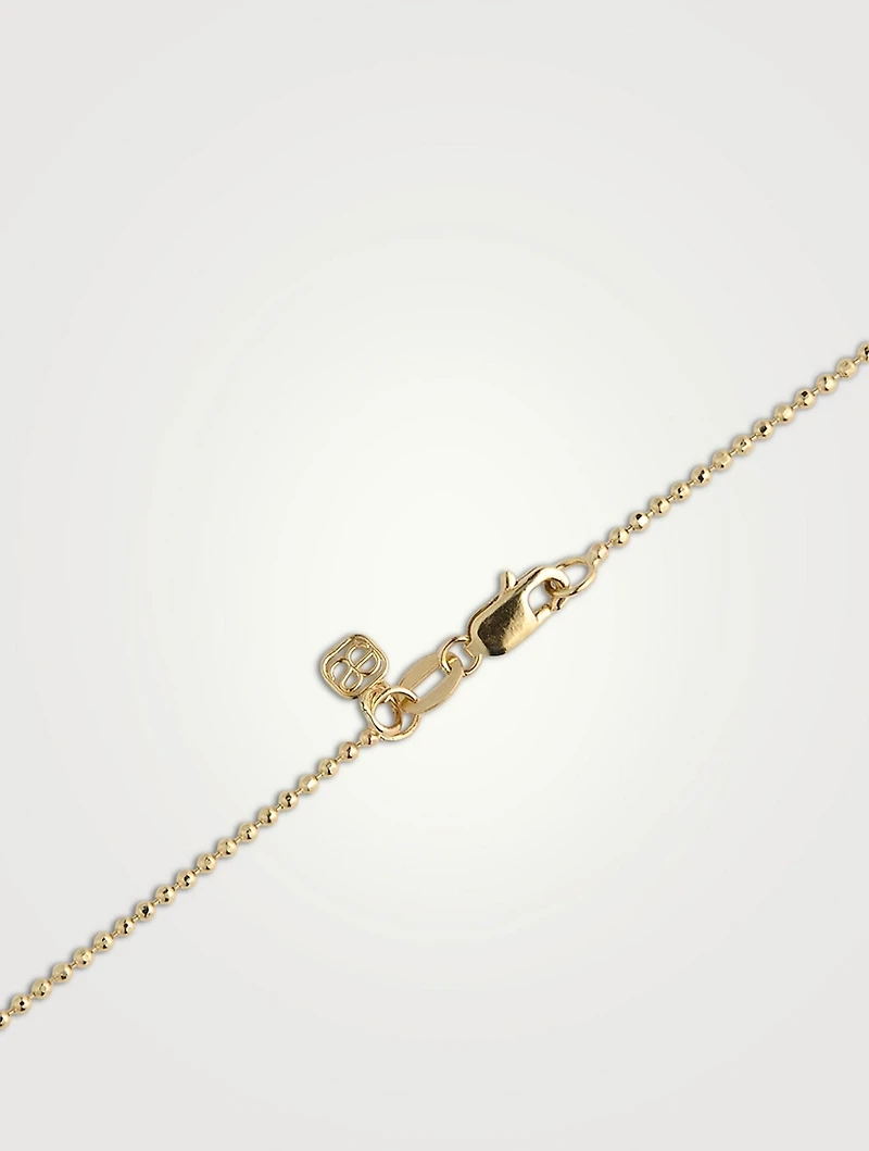 Small 14K Gold Luck Coin Pendant Necklace With Pavé Diamonds