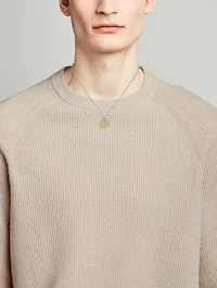 Small 14K Gold Luck Coin Pendant Necklace With Pavé Diamonds