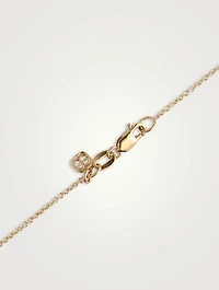 Tiny 14K Gold Ladybug Charm Necklace With Ruby And Diamonds