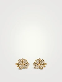 Magnolia 14K Gold Stud Earrings With Diamonds