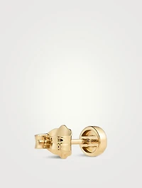Small 14K Gold Single Stone Fluted Stud Earrings