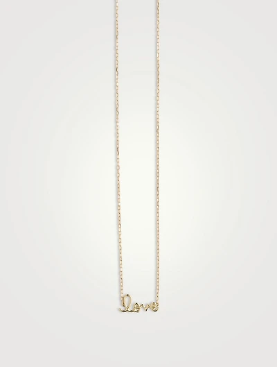 Tiny 14K Gold Pure Love Script Necklace