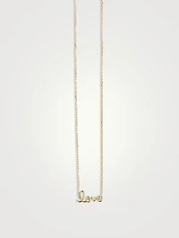 Tiny 14K Gold Pure Love Script Necklace