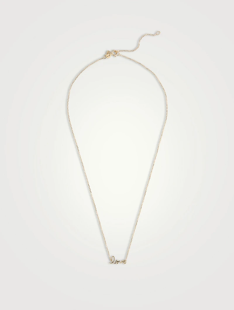 Tiny 14K Gold Pure Love Script Necklace