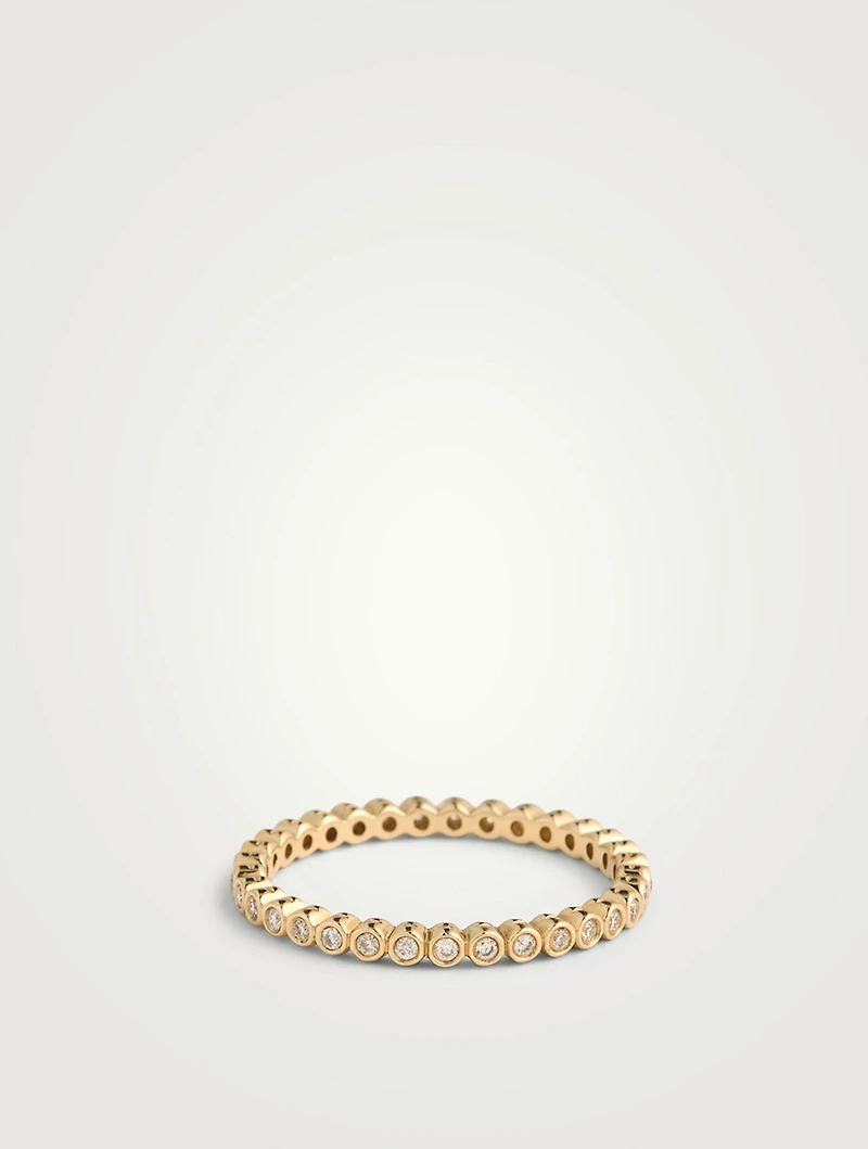 14K Gold Bezel Diamond Eternity Ring