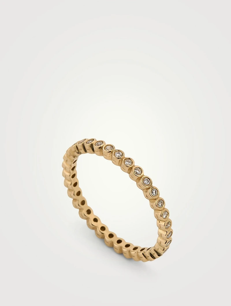 14K Gold Bezel Diamond Eternity Ring