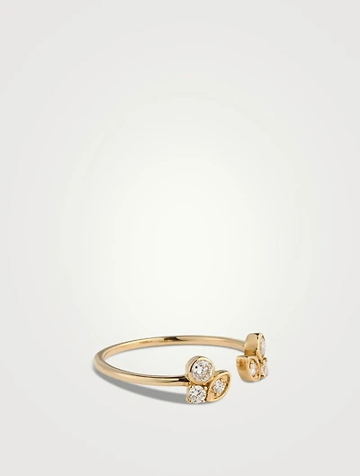 14K Gold Marquise Eye Bezel Diamond Ring